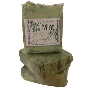 Mint & Eucalyptus scented Handmade Coconut Milk Soap 5 -5.5oz